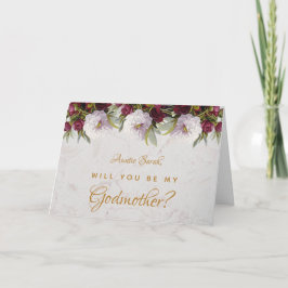 Godmother Proposal Floral Bourgondische pioenrozen Kaart