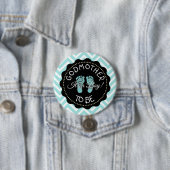 Godmother to be blauwgroen Chevron Baby shower kno Ronde Button 7,6 Cm (In situ)