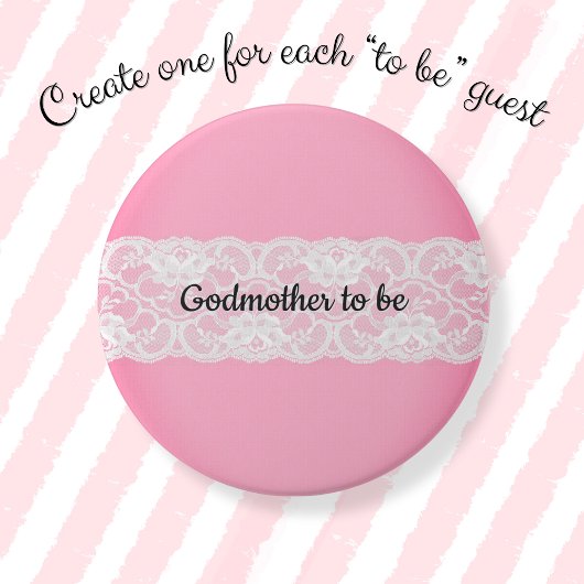 Godmother to be ronde button 7,6 cm
