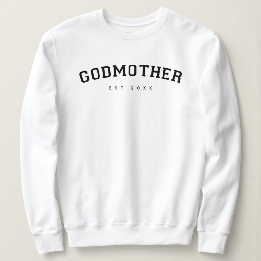 Godmother Vestigde Varsity Typography White Trui (Design voorkant)