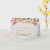 Godmother Voorstel Bloemen Roze Magnolia Marmer Kaart (Gele Bloem)