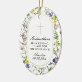 Godmother Wildflower Doop Keramisch Ornament (Links)
