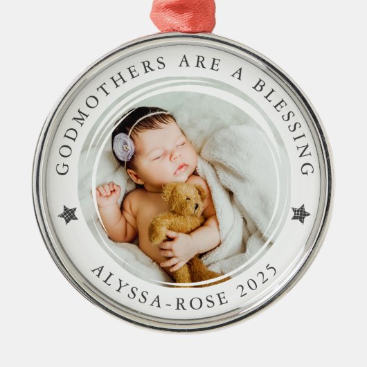 Godmother's zijn een zegen foto metalen ornament (Voorkant)