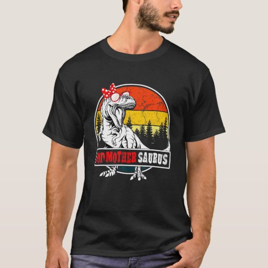 Godmothersaurus Dinosaur Funny Godmoeder Saurus Fa T-shirt (Voorkant)