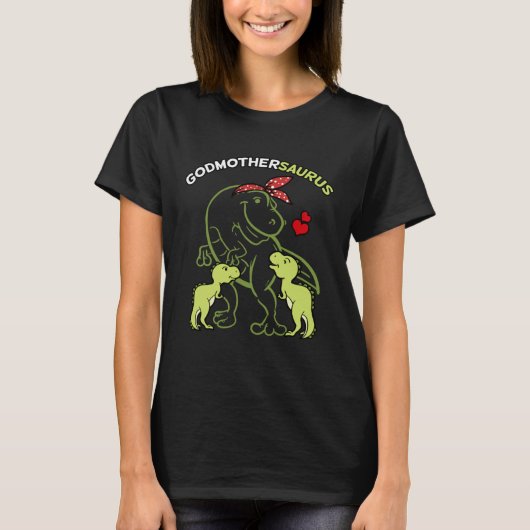 Godmothersaurus Godmother 2 Kids Rex Godparent's D T-shirt (Voorkant)