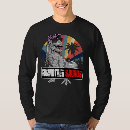 Godmothersaurus Rex Dinosaur Godmoeder Saurus Fami T-shirt (Voorkant)