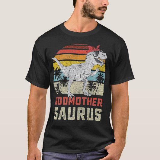 Godmothersaurus T Re Dinosaur Godmoeder Saurus Fam T-shirt (Voorkant)