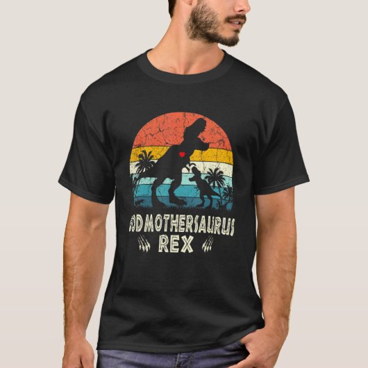 Godmothersaurus T Rex Dinosaur Godmoeder Saurus Fa T-shirt (Voorkant)