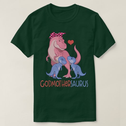 Godmothersaurus T Rex Dinosaur Godmoeder Saurus Fa T-shirt (Design voorkant)