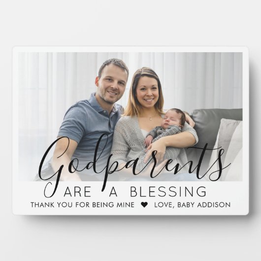 Godouders Dank je Baptisme of Christening Foto Fotoplaat (voorkant)