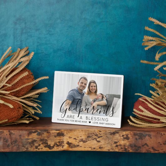 Godouders Dank je Baptisme of Christening Foto Fotoplaat (Zijkant)