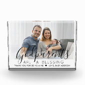 Godouders Dank je Baptisme of Christening Modern Fotoblokken (Voorkant)