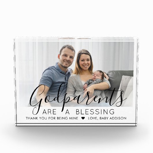 Godouders Dank je Baptisme of Christening Modern Fotoblokken (Voorkant)