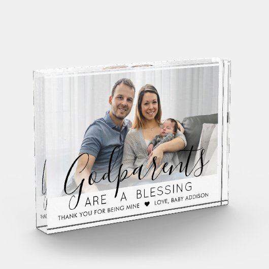 Godouders Dank je Baptisme of Christening Modern Fotoblokken (Links)