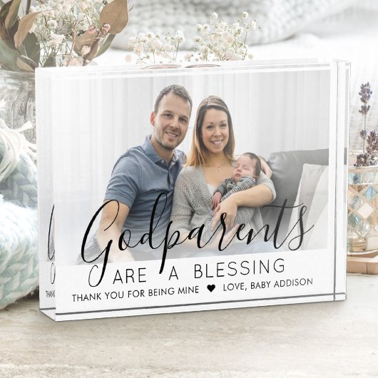 Godouders Dank je Baptisme of Christening Modern Fotoblokken