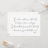 Godouders die een verzoek om Godmoeder Cute indien Kaart (Voorkant / Achterkant in situ)