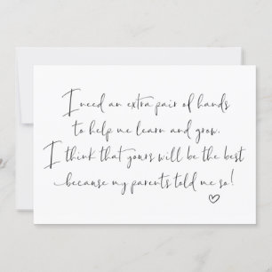 Godouders die een verzoek om Godmoeder Cute indien Kaart