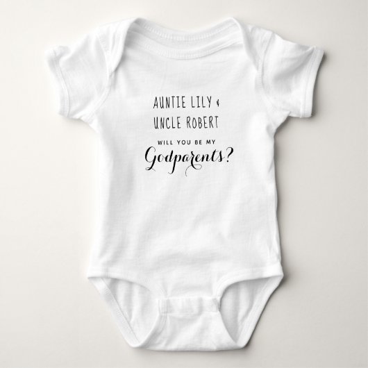 Godouders | Personalistisch minimalistisch Baby Romper (Voorkant)