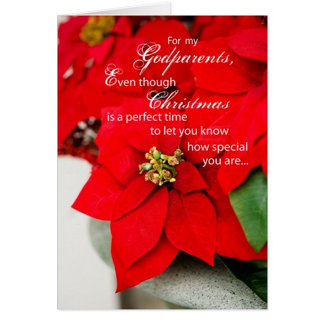 Godouders Poinsettia Seasons Greetings (Voorkant)
