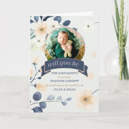 Godouders Request Blue en Yellow Blossom Photo Kaart