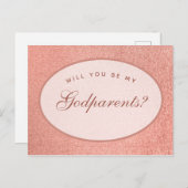 Godouders Voorstel Roos Gold White Oval Script Briefkaart (Voorkant / Achterkant)