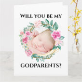 Godouders vragen bloemenkrans DIY foto lijst Kaart (Gele Bloem)