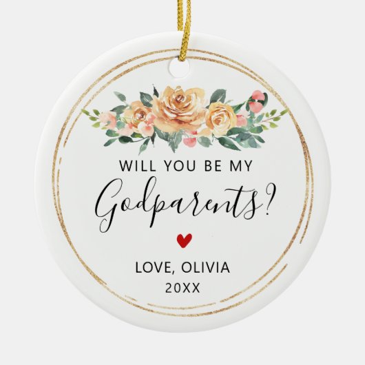 Godparent Gifts | Bent u mijn godouders? Keramisch Ornament (Voorkant)