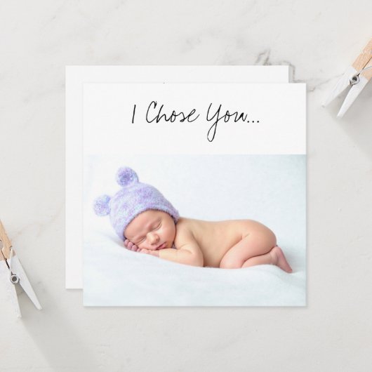 Godparent proposal I Choe Newborn with Pet Kaart (Voorkant / Achterkant in situ)