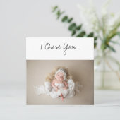 Godparent proposal I Choset You Newborn White Dres Kaart (Staand voorkant)