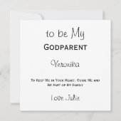 Godparent proposal I Choset You Newborn White Dres Kaart (Achterkant)