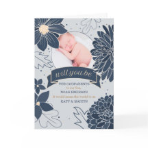 Godparent Request Bold Blue Botanicals met foto