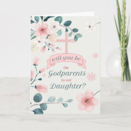 Godparent Request for Daughter Peach Blossom Kaart