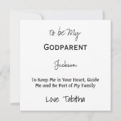 Godparent Voorstel ik kies U Baby Foto invoegen Kaart (Achterkant)