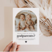 Godparents Arched Photo Proposal Boy Girl Twins Kaart