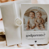 Godparents Arched Photo Proposal Boy Girl Twins Kaart
