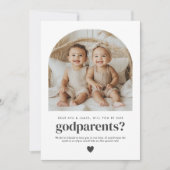 Godparents Arched Photo Proposal Boy Girl Twins Kaart (Voorkant)