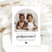 Godparents Arched Photo Proposal Boy Twins Kaart