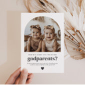 Godparents Arched Photo Proposal Girl Twins Kaart