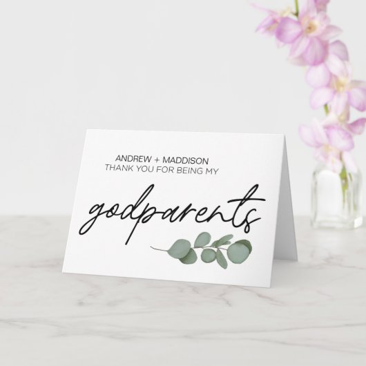 GodParents Gift Bedankt voor het zijn van mijn pee Kaart (Orchidee)