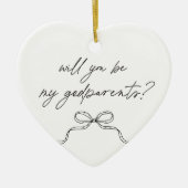 Godparents Handwritten Bow Proposal Keramisch Ornament (Voorkant)