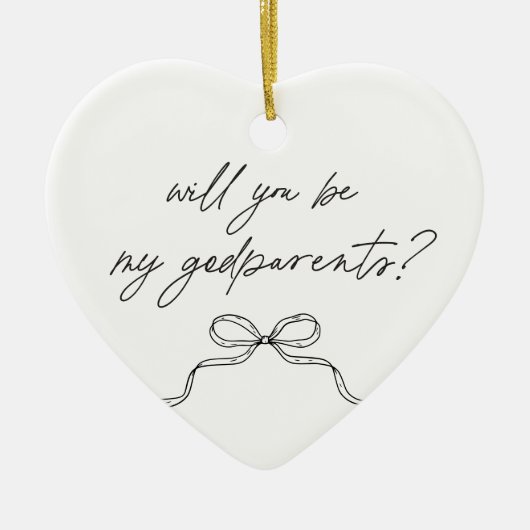 Godparents Handwritten Bow Proposal Keramisch Ornament (Voorkant)