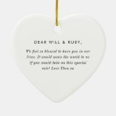 Godparents Handwritten Bow Proposal Keramisch Ornament (Achterkant)