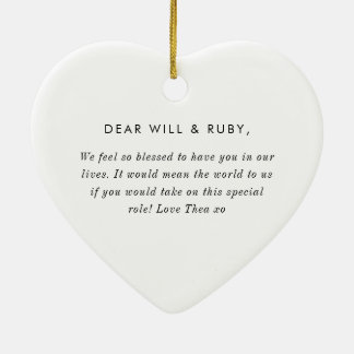 Godparents Handwritten Bow Proposal Keramisch Ornament