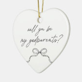 Godparents Handwritten Bow Proposal Keramisch Ornament (Links)