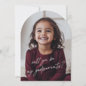 Godparents Handwritten Proposal Photo Arch Girl Kaart (Voorkant)