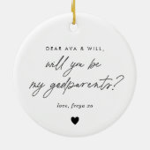 Godparents Handwritten Proposal Photo Girl Keramisch Ornament (Achterkant)