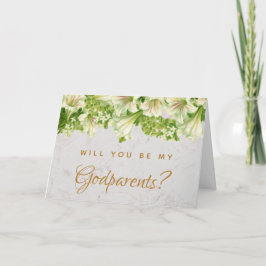 GodParents Voorstel Bloemlelies Marmeren Kaart