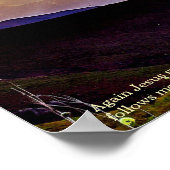 GodRay Sunbeams Mountains Scriptversie Verse Poster (Hoek)