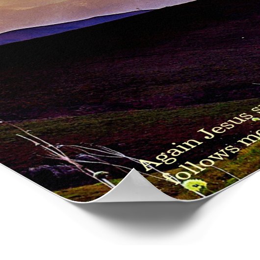 GodRay Sunbeams Mountains Scriptversie Verse Poster (Hoek)