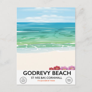 Godrevy Beach St Ives Bay, Cornwall reisposter Briefkaart